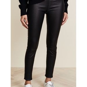 Helmut Lang Lambskin Black Leather Leggings Size 4